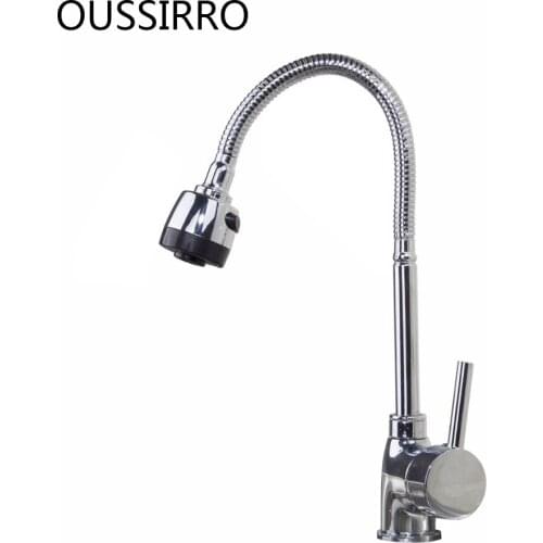 Mixing Faucet Chrome Swivel Kitchen Modern Mixer Tap Stainless Steel Kitchen Tap Faucet Solid Brass Bathroom Accessories Set