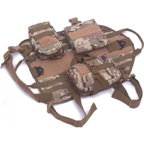 CQC Tactical Molle Dog Vest Harness K9 Police Military Training Medium Large Dog Pet Combat Clothing Hunting Vest With Pouches