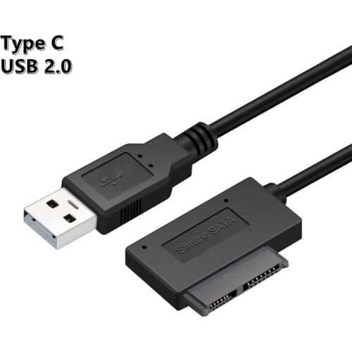 USB Adapter PC 6P 7P CD DVD Rom SATA To USB 2.0 Converter Slimline Sata 13 Pin Adapter Drive Cable For PC Laptop Notebook