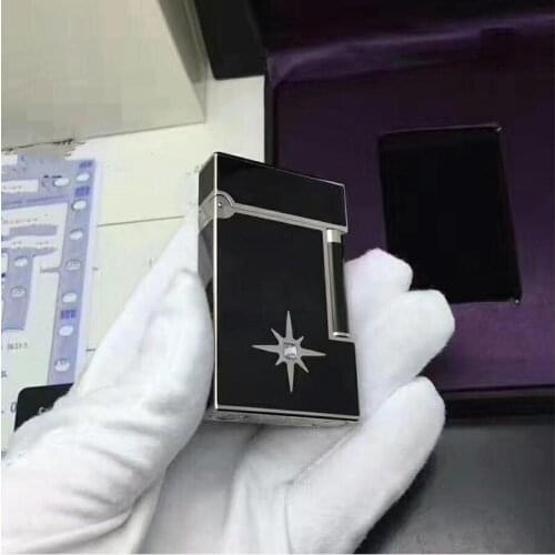 100% new vintage dupont gas lighter gas cigarette lighter polished jet gasoline flint lighter metal gas lighter