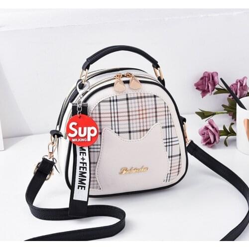 PU Leather Purses and Handbags for Women 2021 Designer Luxury Fashion Girl Female Shopper Contrast Stripe Small Round Bag Wallet