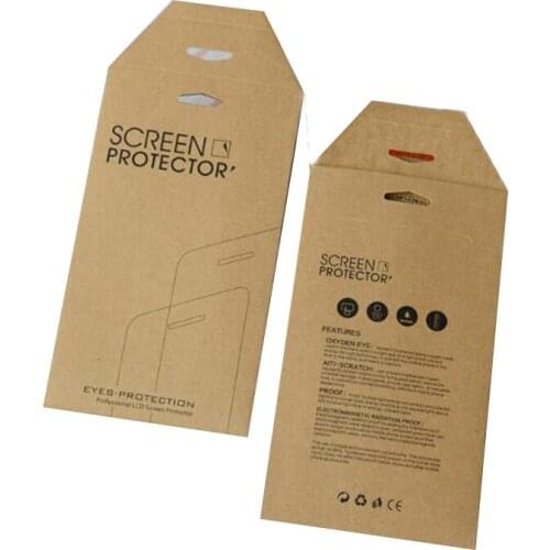 100pcs Phone Film Universal Kraft Box For iphone 12 11 XR XS Max SE 6s 7 8 Plus Tempered Glass Screen Protector Retail Packaging