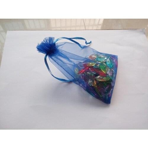 1000pcs 10*15 Blue gift bags for jewelry/wedding/christmas/birthday Organza Bags with handles Packaging Yarn bag