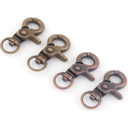 12mm Bronze Lobster Swivel Clasp Claw, Swivel Hook Dog Collar,Strap Clip Purse Bag Handbag Webbing Leather,Key Ring Clasp Charm