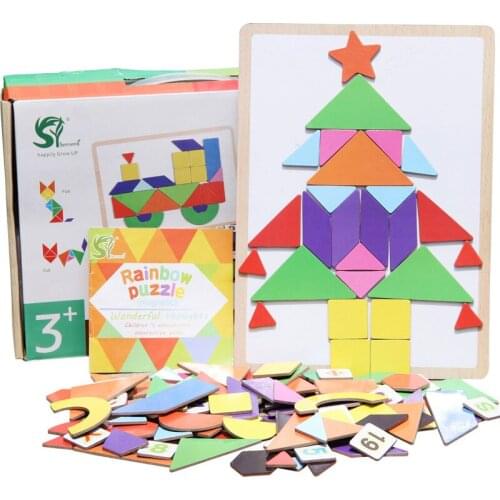 163 PCS Magnetic Intelligence Tangram Education Board Game For Children Best Gift High Quality Magnetic Funny Game