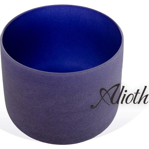 8 Inch Indigo Color A Note Crystal Singing Bowl for Third Eye Chakra Balancing/Yoga/Meditation/Sound Therapy