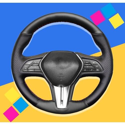 Auto Braid On The Steering Wheel Cover for Infiniti Q50 2018-2019 Q60 2016-2018 QX50 2018-2019 Car Cover Interior Car-styling