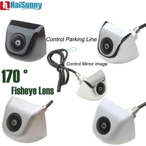 Car Fisheye Lens Rear View Camera Front 170 Degree Waterproof Reverse Camera 4 Pin No Parking Line HD Starlight Night Vision