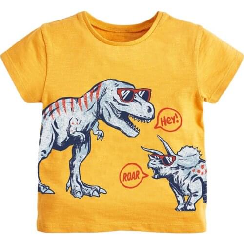 Bambino 2021 New Tees of Children 2-7 Years Dinosaur Pure Cotton T shirt for Kids Boys Tops Clothing Baby Clothes Child Costume