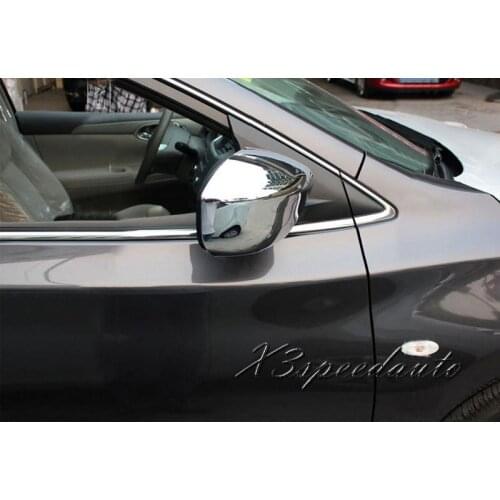 Free Shipping Chromed Side Door Mirror Cover Trim For Nissan Sentra Sylphy 2012 2013