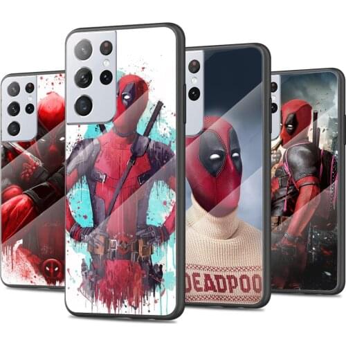 Marvel Hero Deadpool Tempered Glass Cover For Samsung Galaxy S21 Plus Ultra M21 M31 M51 A52 A72 Phone Case Coque