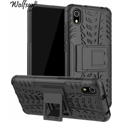 Wolfsay Case for Xiaomi Redmi 7A Cover Soft Rubber & Hard PC Case For Xiaomi Redmi 7A Case Redmi 7A Phone Holder Business fundas