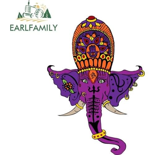 EARLFAMILY 13cm x 9.3cm for Solemn Ganesha In India Car Stickers Vinyl JDM Bumper Waterproof Windshield Fine Decal Decoration