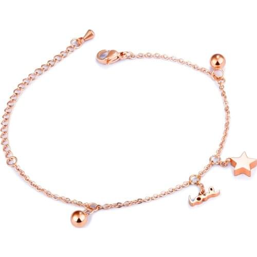 Cyue European Fashion Five-pointed star Charms Rose Gold-plated bracelet For Women Jewelry Gift
