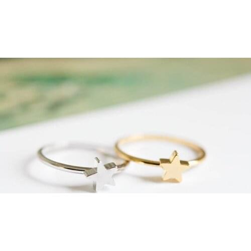 Factory New Arrival ring star shape Knuckle Ring pentagram Hand welded copper Three - dimensional pentacle Cute little star