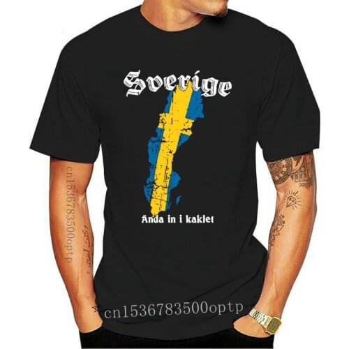 Sverige Tee Swedish Svensk Sweden Flag Map Quote Stockholm Swede Love Brand Clothes Summer 2021 Crew Neck MenS Top Tee Shirts
