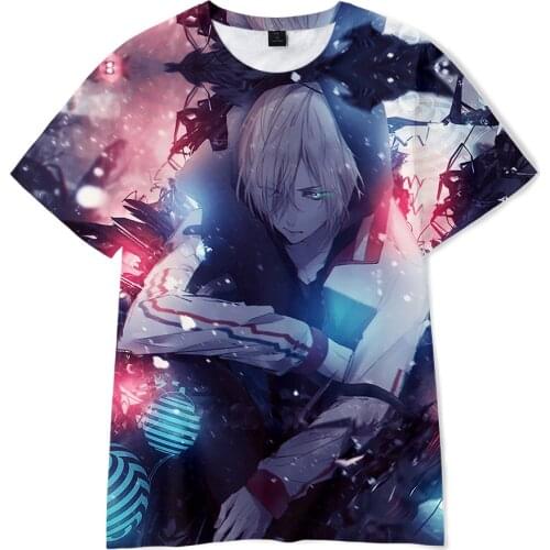 YURI on ICE 3D Print T-shirt Men Women Anime Streetwear Sports Casual Fashion Short Sleeve T Shirt Harajuku Hip Hop T shirt Tops