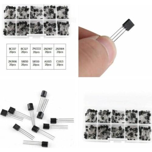 200PCS/BOX HOT Triode BC337, BC327, 2N2222, 2N2907, 2N3904, 2N3906, S8050, S8550, A1015, C1815