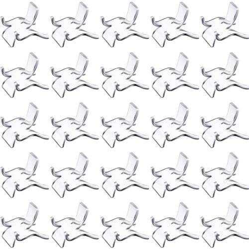 Kili 25 Pieces Acrylic Display Holder Clear Plastic Display Easel Stands Acrylic Display Easel Holders for Rock Mineral Agate