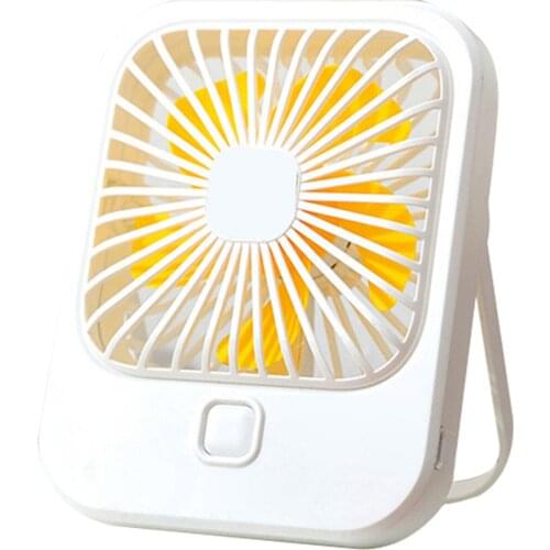 Decoration Mini Desktop Fan USB Rechargeable Mute Cooler with Stand 3 Modes Adjustable Angle Portable for Home Office JDH88