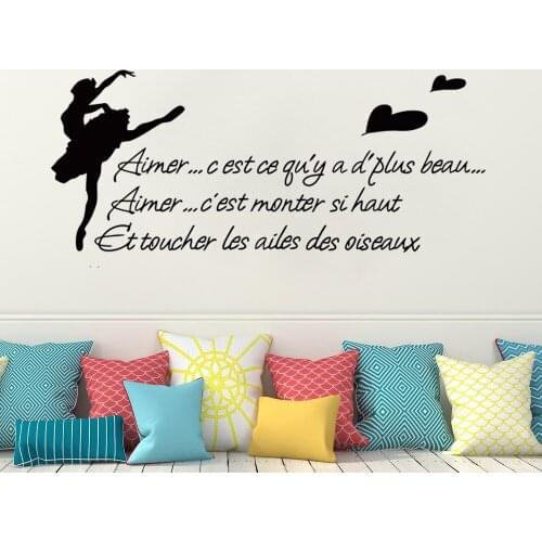 Wall Decals Aimer C Est Ce Qu'y A D'plus Beau French Quotes Stickers Mural Vinyl Bedroom Livingroom Decoration Poster RU2425