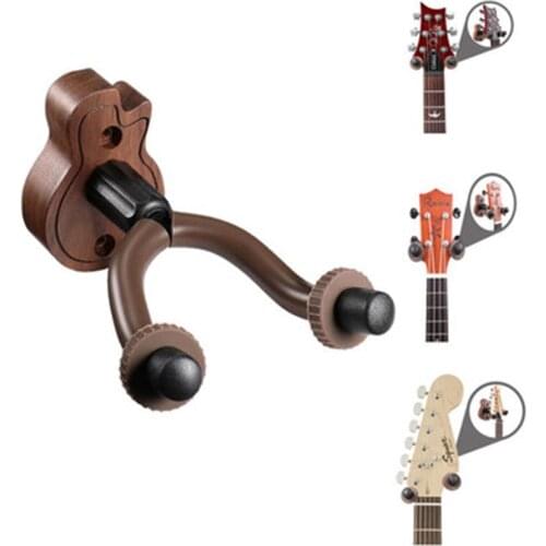Guitar Wall Hook Bass Violin Banjo Ukulele Bracket String Instrument Fixer Rubber Pad Wooden Base Space-saving Storage Explosion
