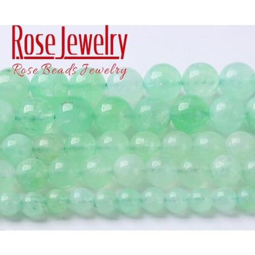 Natural Green Prehnites Jades Beads Round Loose Spacer Beads For Jewelry Making DIY Bracelet Handmade 4 6 8 10mm 15" wholesale