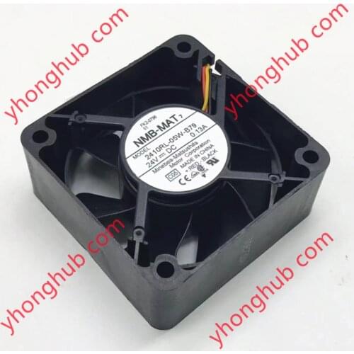 NMB-MAT 2410RL-05W-B79 C05 C02 DC 24V 0.13A 3-wire 60X60X25mm Server Cooling Fan