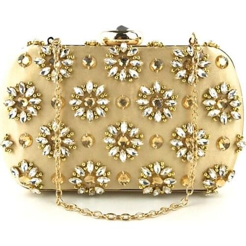 2019 new fashion ladies hand holding dinner bag heavy work beaded diamond fashion cross-stitch beaded handbag