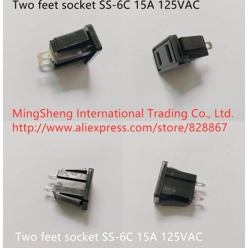 Original new 100% import socket two feet SS-6C 15A 125VAC two flat switch plug switch