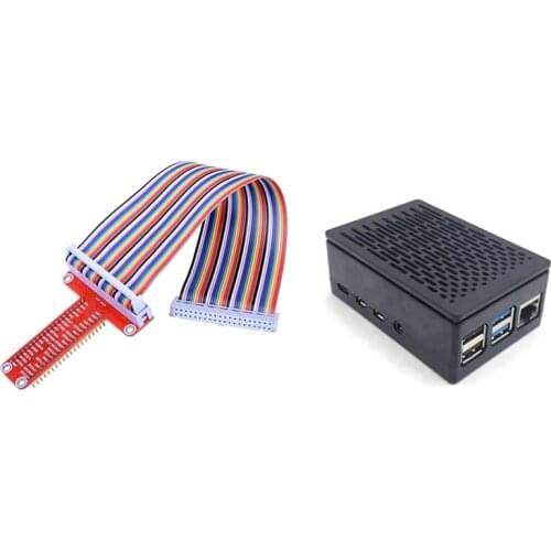 1 Set RPi GPIO Expansion Board for Raspberry Pi 3 2 Model B/B+SC05 & 1 Pcs for Raspberry Pi 4 Case Shell Box