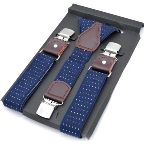 Mens Suspenders Fashion Leather Suspenders Men Casual Suspensorios Trousers Strap 3.5*120cm Gift For Dad High Quality Tirantes