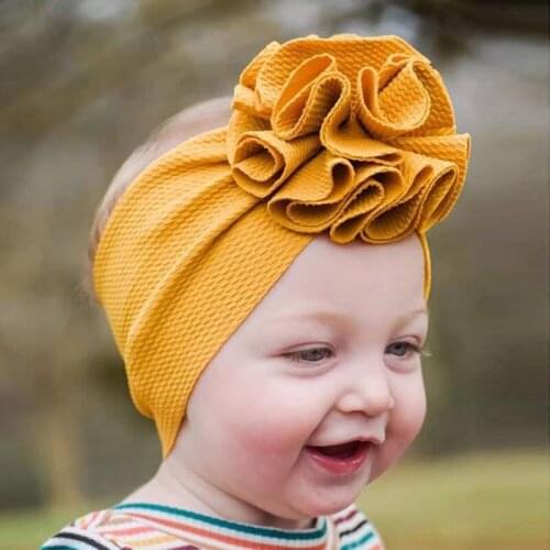 New Colorful Flower Headband Elastic Hairband Cute 3D Flower Stretch Turban Toddler Head Wrap Princess Hair Accessories