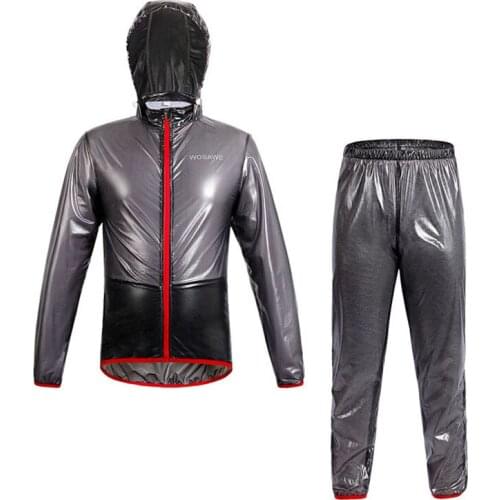 Wosawe Split Transparent Raincoat Waterproof Windproof Breathable Elastic Band Design Polyamide Raincoat for Outdoor Sport