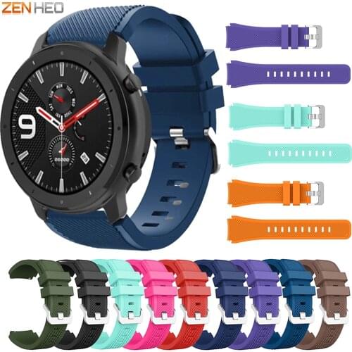 22mm Silicone Watchband for Xiaomi Huami Amazfit GTR 47mm GTR2 Watch Band Strap For Samsung Gear S3 Frontier/Classic