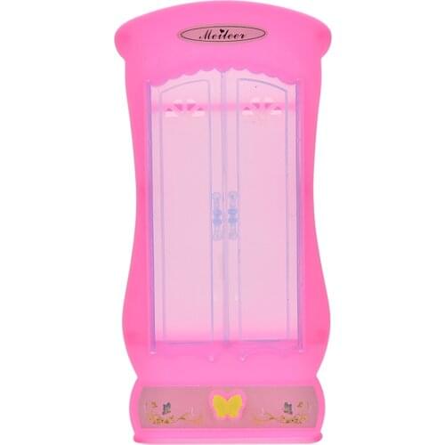 1Pcs Pink Simulation Wardrobe Closet Doll Princess Bedroom Furniture Closet Wardrobe For Girls Toys