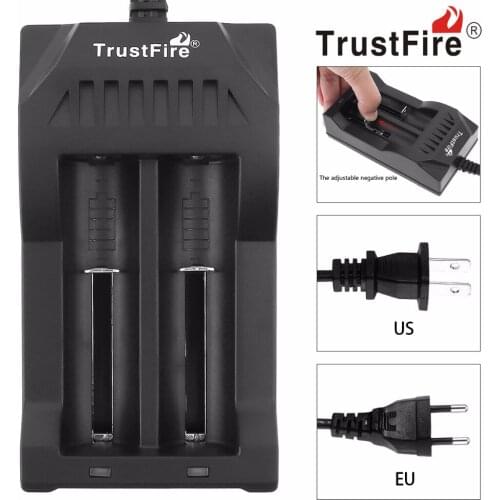 Trustfire TR-017 3.7V 2Slots Rechargeable Battery Smart Charger for 10440 14500 16340 17670 18350 18500 18650 Lithium Battery