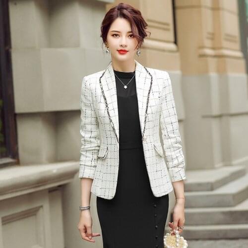 Spring Autumn plaid suit jacket women suit casual women short suit jacket blazer women blazers and jackets plaid blazer feminino