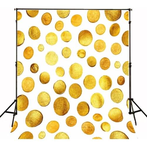 VinylBDS 5X7FT Golden Dot Photo Background Birthday Custom Newborn Photography Background Washable Photographic Backdrops