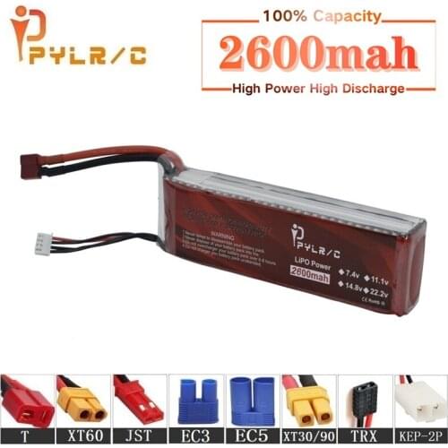 High Rate 11.1v 2600mAh Lipo Battery For RC Helicopter Parts 3s Lithium battery 11.1v 45C RC Cars Airplanes Drone Battery T/XT60