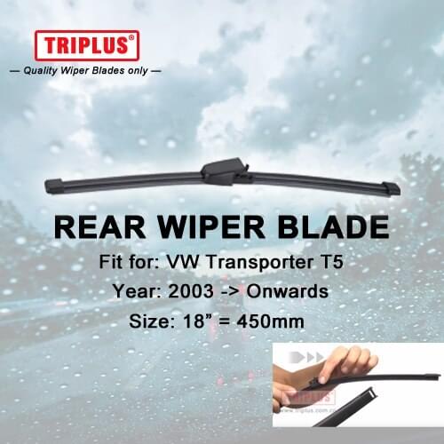 Rear Wiper Blade for VW Transporter T5 (2003-2014) 1pc 18" 450mm,Car Rear Windscreen Wipers,for Back Window Windshield Blades