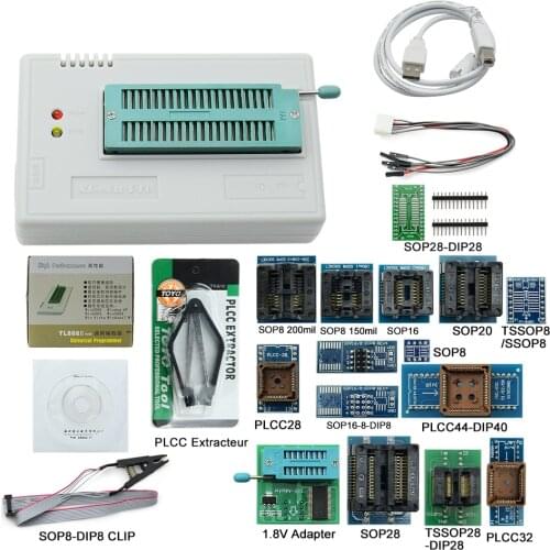 Factory Price! Original Minipro V8.51 TL866ii Plus + 17 Adapters EEPROM Universal Bios USB programmer Free shipping