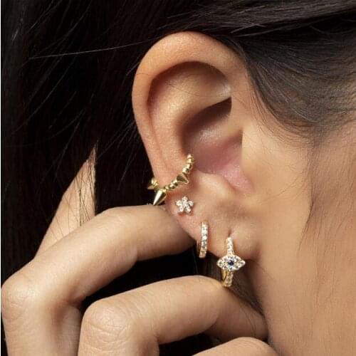 1 PIECE cuff 925 sterling silver tiny spike no pierced fashion classic earrings 2019 summer women girl charm clip cuff earrings