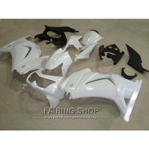 ZX250r 2008 - 2014 For Kawasaki Fairing kit Ninja ( Abs raw metarial ) 250r 08 -14 All white Fairings S87