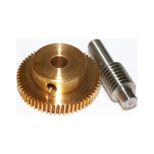 1Set 0.5M-60Teeths Gear Diameter:31.2mm Hole:6mm Rod L:33MM Stainless Steel Worm Gear