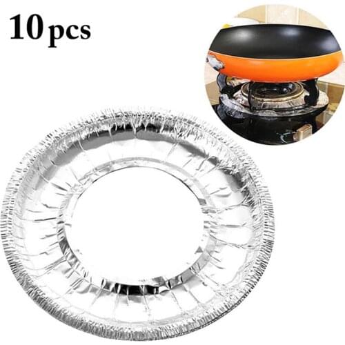 10pcs Range Protector Catch Oil Practical Gas Burner Liner Bibs Aluminum Foil Kitchen Accessories Mat Stove Covers Keep Clean