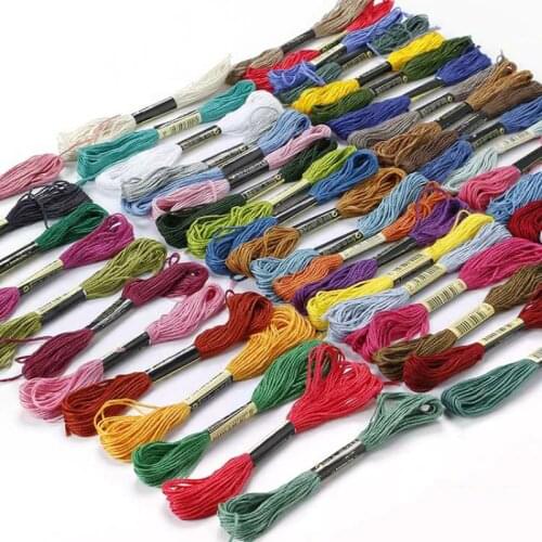 100/50 Pcs Embroidery DIY Silk Line Branch Threads Similar Dmc Thread Floss Skein Cross Stitch Thread Random Color Sewing Home