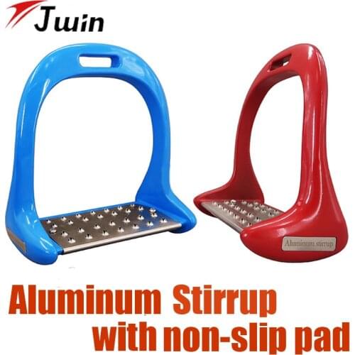 2PCS Aluminum Stirrup Horse Stirrup with Stainless Steel Anti-slip pad Horse Riding Equestrian Stirrups Horseback Riding Pedal