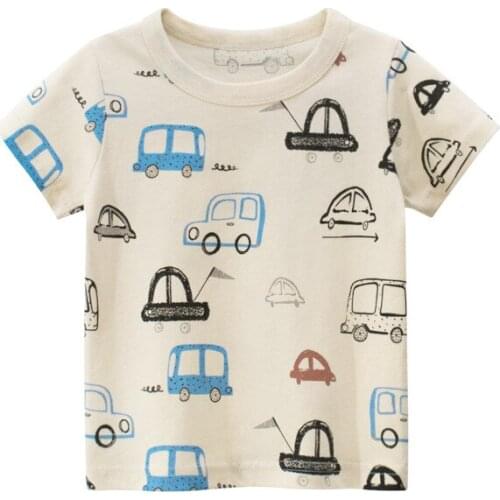 2021 Children Clothing Boys T Shirt Cotton Dinosaur Short Sleeve Kids Tshirts Boy Casual Cute T-shirt 2-9Y