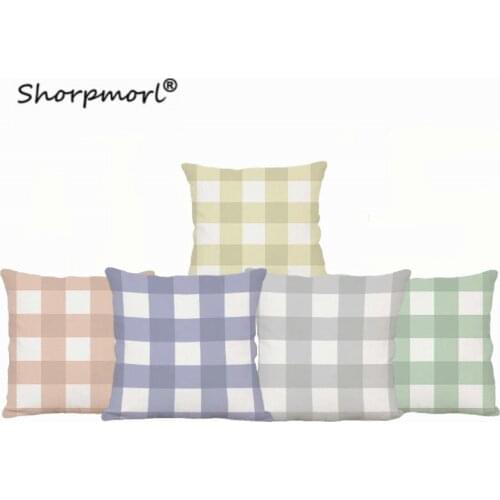 2021 Nordic Lattice Printed Cushion Cover Home Decor Cotton Linen Living Room Throw Pillow Case for Car Seat 45x45CM